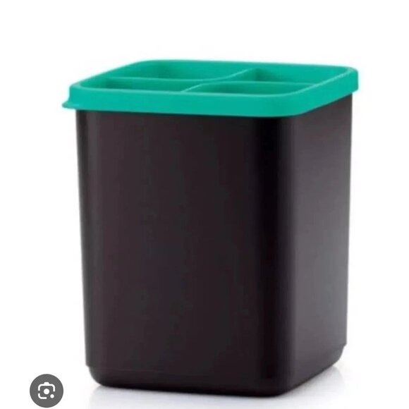 Tupperware Kitchen Utensil Prep Tool Holder Caddy Black Turquoise #7744 - Picture 5 of 5